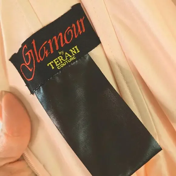 Terani Couture women's Pink Couture Trumpet Gown Mirrored crystal bodice